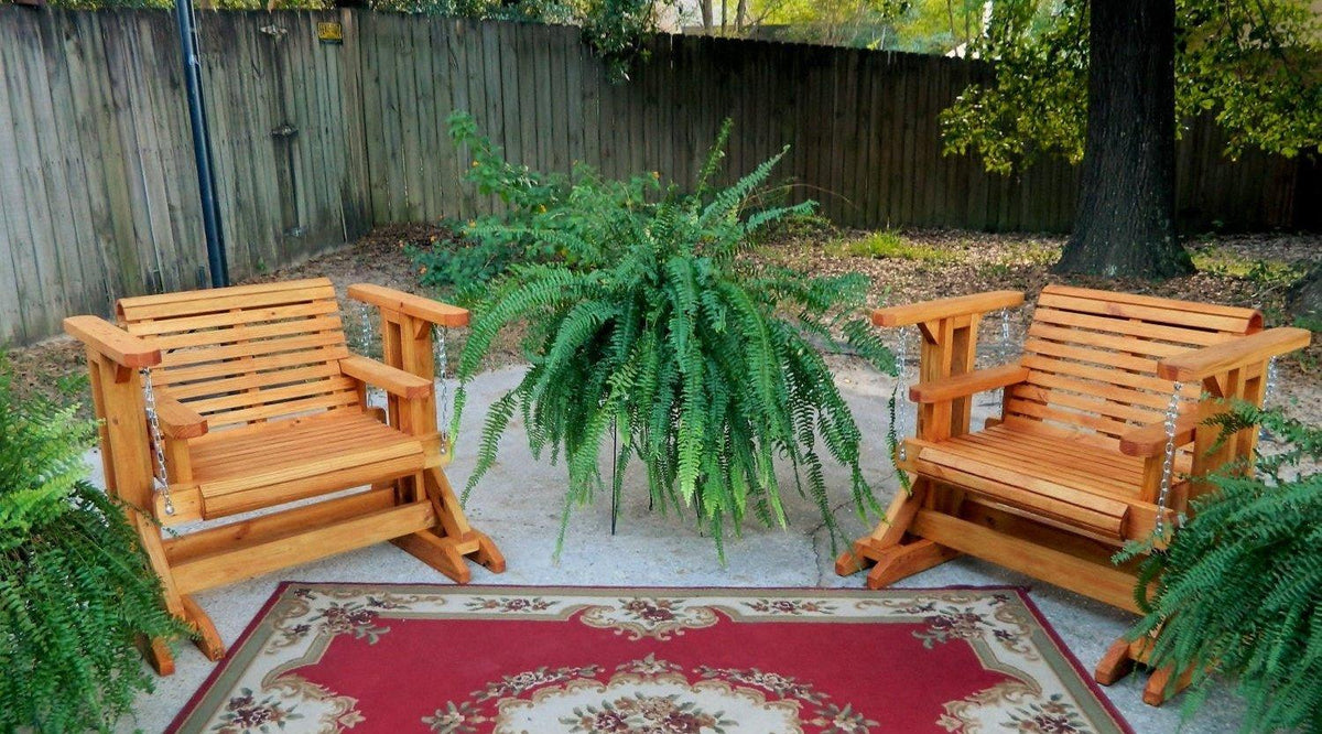 Outdoor Glider Chair, Cypress or Pine Wood Patio Chair, Porch Swing