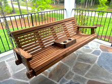 Load image into Gallery viewer, 6ft Cypress Porch Swing, Custom Outdoor Wood Furniture, Oversize Swing