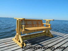 Load image into Gallery viewer, SouthernSwings Rollback Pressure Treated Glider Swing,Pressure Treated Porch Glider Swing, Solid Wood Patio Glider, Garden Bench, Custom Outdoor Living Room Furniture, Option to Personalize