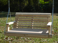 Load image into Gallery viewer, Southern Swings Rollback Cedar Porch Swing, Solid Wood Bench, Outdoor Furniture, Bench, Oversized,