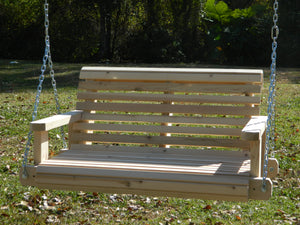 Southern Swings Rollback Cedar Porch Swing, Solid Wood Bench, Outdoor Furniture, Bench, Oversized,