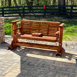 Southern Swings 6ft Cedar Glider Swing, Outdoor Furniture Bench, Oversize Swing,Porch Swing.Bench