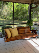 Load image into Gallery viewer, 4ft Cedar Porch Swing, Hanging Tree Swing, Porch Swing, Patio Swing, Bench - Southern Swings