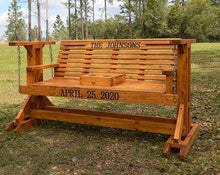 Load image into Gallery viewer, Classic Porch Glider Swing with Stand,Memorial Bench, Patio Glider Swing, Patio Furniture , Wood Garden Bench,Free Shipping - Southern Swings