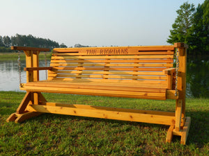 Cedar Glider Swing, Wood Bench, Patio Set, Love Seat, Bench, Oversized - Southern Swings