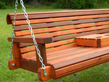 Load image into Gallery viewer, Cedar Porch Swing, Solid Wood Bench, Outdoor Furniture, Bench, Oversized, - Southern Swings