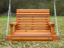 Load image into Gallery viewer, 2ft Cedar or Pine Porch Swing, Swing Chair, Patio Chair Swing, Tree Swing, Hanging Chair with Option to Personalize,Free Shipping - Southern Swings