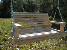 Load image into Gallery viewer, 3ft Cedar or Pine Porch Swing, Swing Chair, Patio Chair Swing, Tree Swing, Hanging Chair with Option to Personalize,Free Shipping - Southern Swings