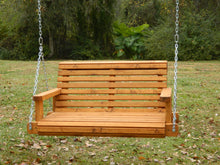 Load image into Gallery viewer, 3ft Cedar or Pine Porch Swing, Swing Chair, Patio Chair Swing, Tree Swing, Hanging Chair with Option to Personalize,Free Shipping - Southern Swings