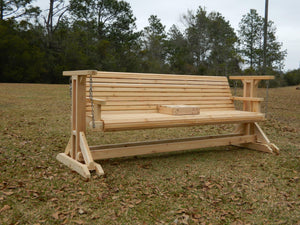 Cedar Glider Swing, Wood Bench, Patio Set, Love Seat, Bench, Oversized - Southern Swings