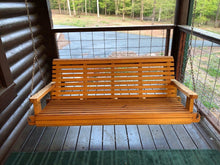 Load image into Gallery viewer, 4ft Porch Swing, solid wood outdoor furniture, personalized gift, - Southern Swings