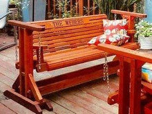 Load image into Gallery viewer, 4ft Cedar Wood Glider Swing, Cedar Porch Swing, Outdoor Bench, Love Seat,Free Shipping - Southern Swings