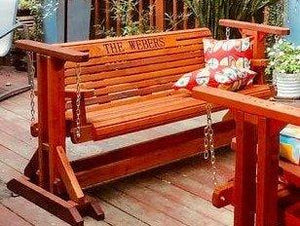 4ft Cedar Wood Glider Swing, Cedar Porch Swing, Outdoor Bench, Love Seat,Free Shipping - Southern Swings