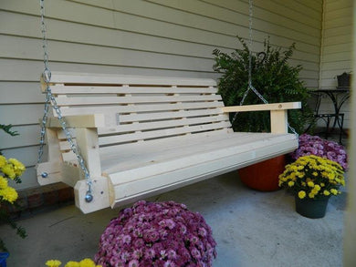 Porch Swing,Oversized,Outdoor Wood Bench, Option to Personalize,Ready to Paint or Stain,4ft,5ft,6ft,Free Shipping. - Southern Swings