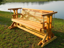 Load image into Gallery viewer, 5ft Cedar Wood Glider Swing, Cedar Porch Swing, Outdoor Bench - Southern Swings