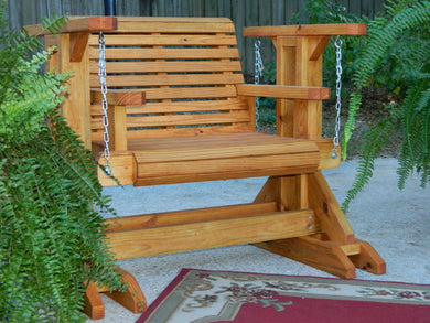 Outdoor Glider Chair, Cedar or Pine Wood Patio Chair, Porch Swing Chair,Free Shipping - Southern Swings